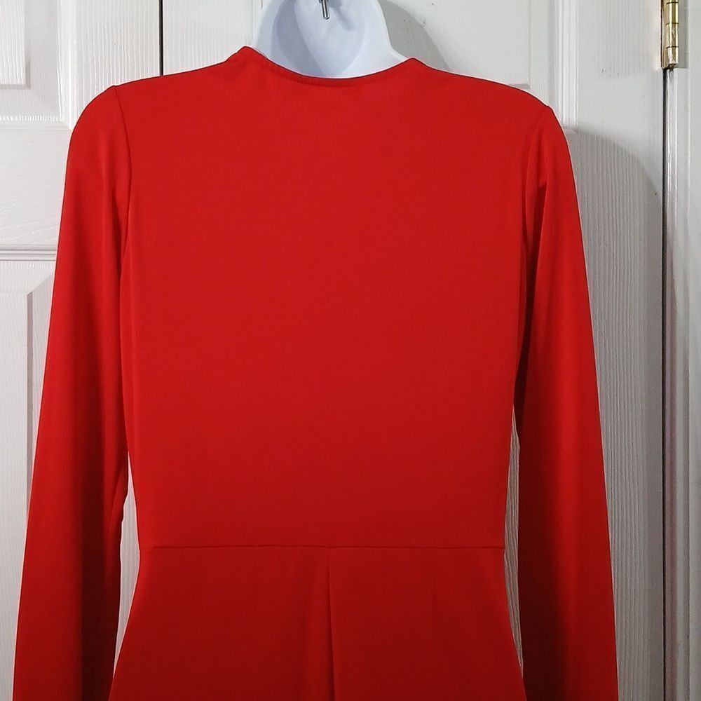 Super Star low cut high slit slink party holiday dress long sleeves Sz L NWOT - Picture 10 of 11